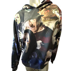 Yeezzi 70s and 80s Horror Movies Halloween Hoodie Pullover Jacket Size Large